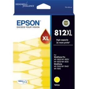 EPSON 812XL HIGH CAPACITY DURABRITE ULTRA YELLOW INK - WF-3820,WF-3825,WF-4830,WF-4835,WF-