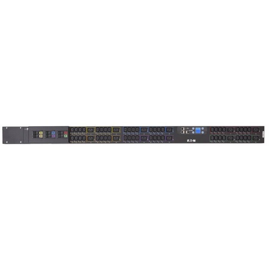 Eaton fuse disconnect rack PDU, 0U, Hardwired input, 17.3 kW max, 230/400V, 24A, Hardwired, Three-phase, Outlets: (48) C13 Outlet grip, (12) C19 Outlet grip