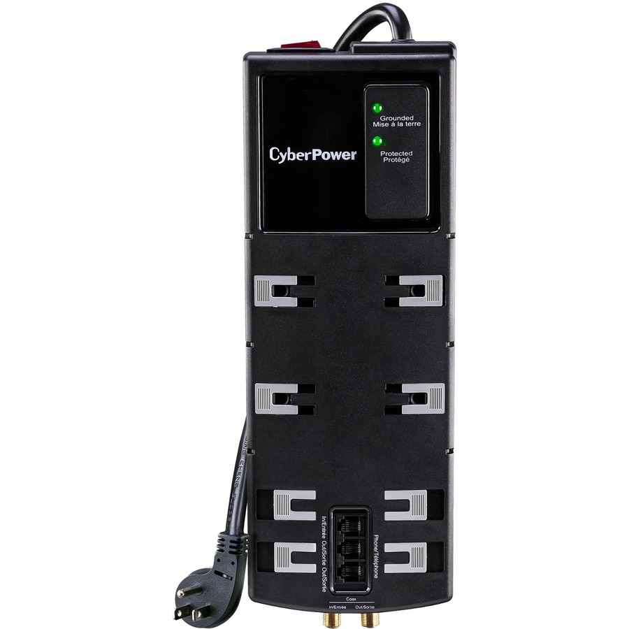 CyberPower HT812TC Home Theater 8 - Outlet Surge Protector with 4350 J Surge Suppression