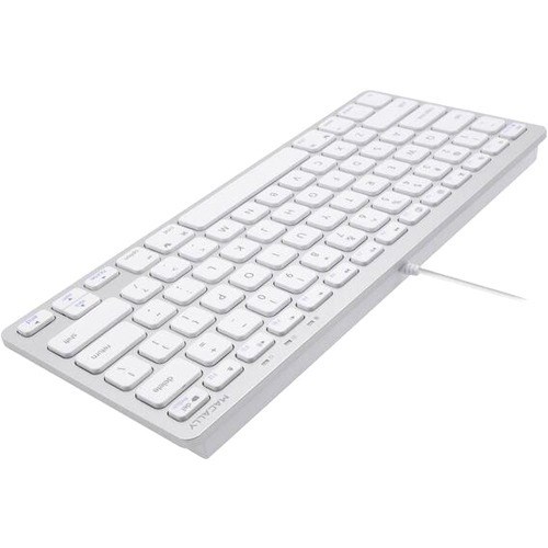 Macally Compact Aluminum USB Wired Keyboard For Mac and PC