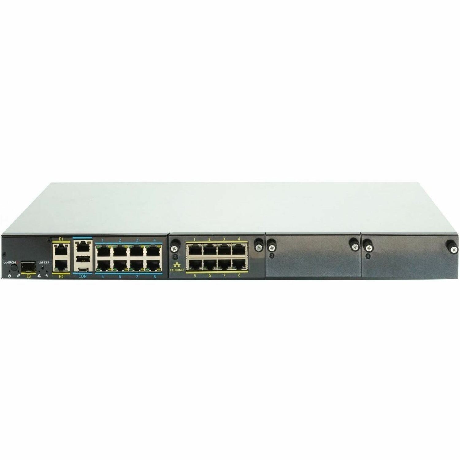 LM83X Console Server with 8 total serial ports & 8 Ethernet ports, dual DC power
