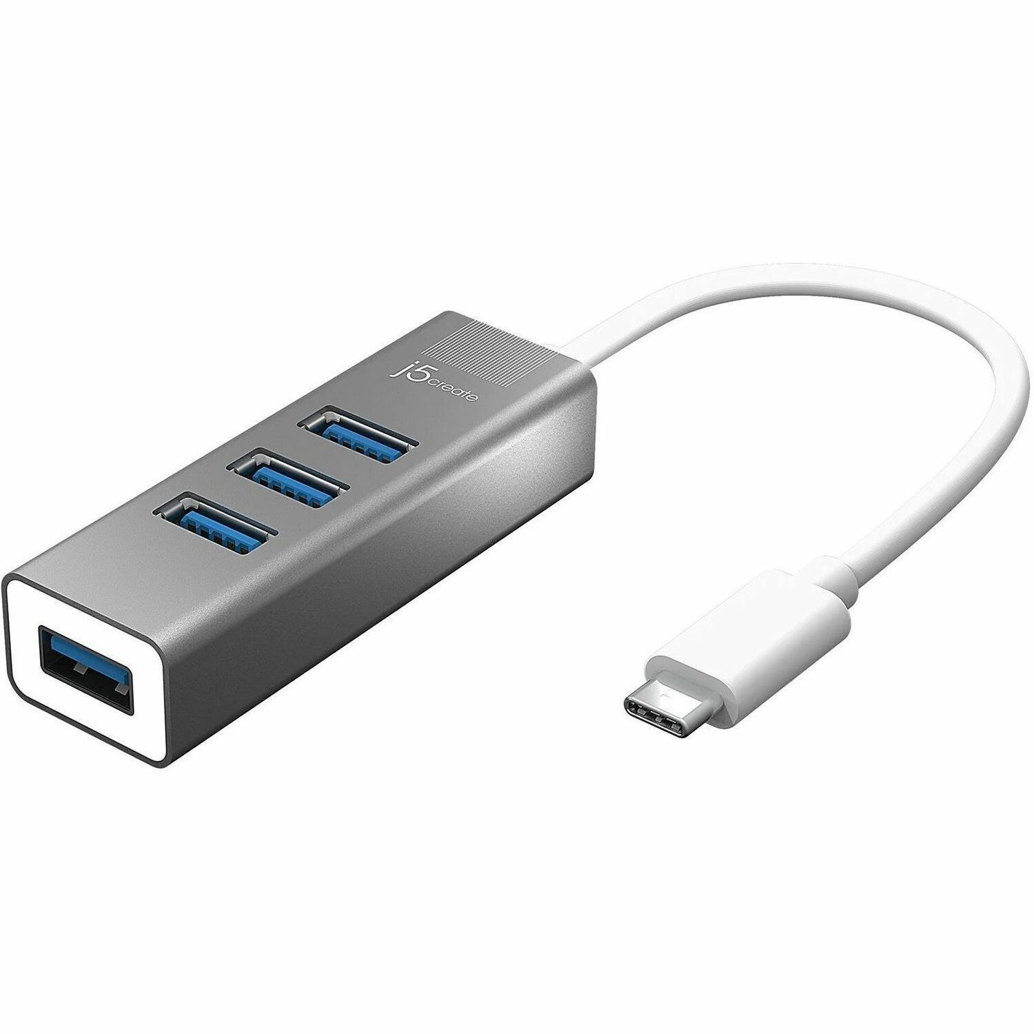 j5create JCH344 USB Hub - USB 3.1 (Gen 1) Type C - 640 MB/s - Flash Drive - Silver