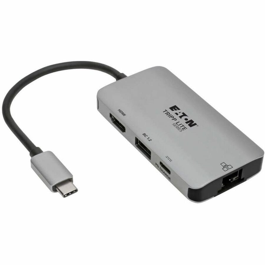 Eaton Tripp Lite Series USB-C Multiport Adapter - 4K HDMI, USB 3.x (5Gbps) Hub Port, GbE, 100W PD Charging, HDCP, Gray