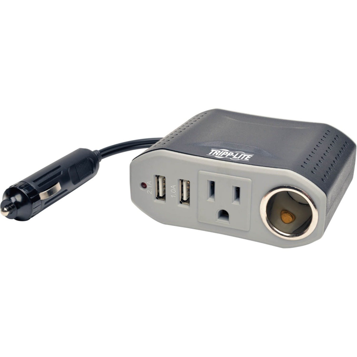 Eaton Tripp Lite Series 100W PowerVerter Ultra-Compact Car Inverter with Outlet, 12V CLA Receptacle, and 2 USB Charging Ports