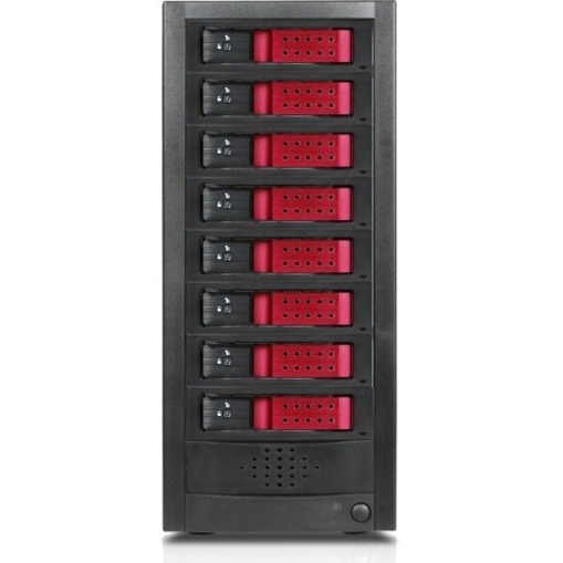 RAIDage JAGE9BT8HDRD-DE Drive Enclosure 12Gb/s SAS, SATA/600 - Mini-SAS HD Host Interface Tower - Black, Red