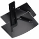 StarTech.com Dual Floating Wall-Mounted AV Shelves, Adjustable Height Shelf For Under TV A/V Equipment, Black Tempered Glass Shelves