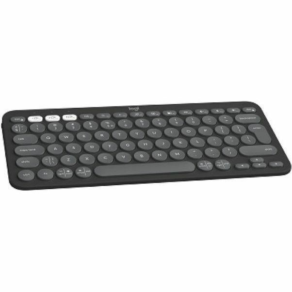 Logitech Pebble Keys 2 K380s Keyboard - Wireless Connectivity - USB Interface - English (US) - Tonal Graphite