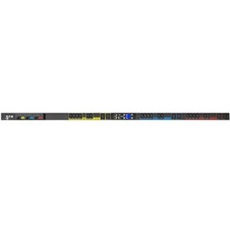 Eaton Metered Outlet Rack PDU, 0U, L21-20P input, 5.76 kW max, 120/208V, 16A, 10 ft cord, Three-phase, Outlets: (18) C13 Outlet grip, (6) C19 Outlet grip
