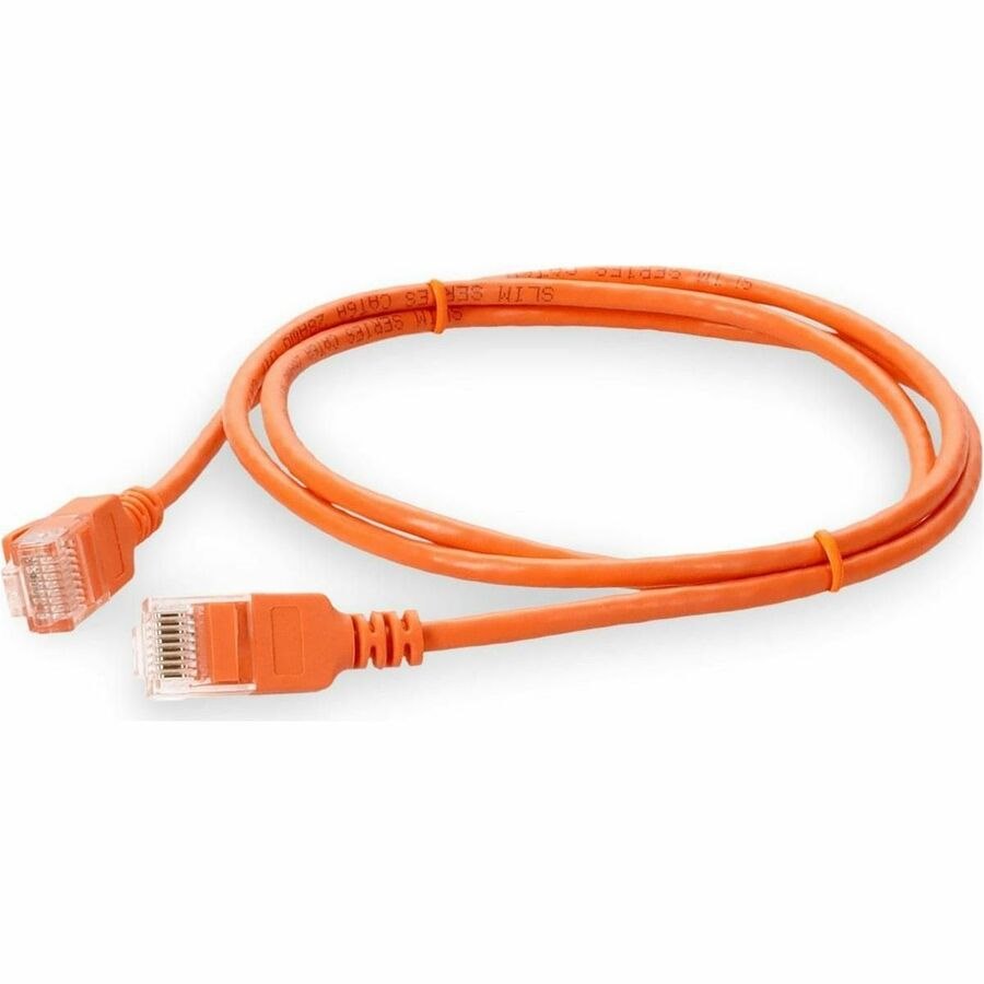 AddOn 7ft Orange CAT 6A Slim PVC Ethernet Cable Snagless Clear-Claw RJ-45 M/M