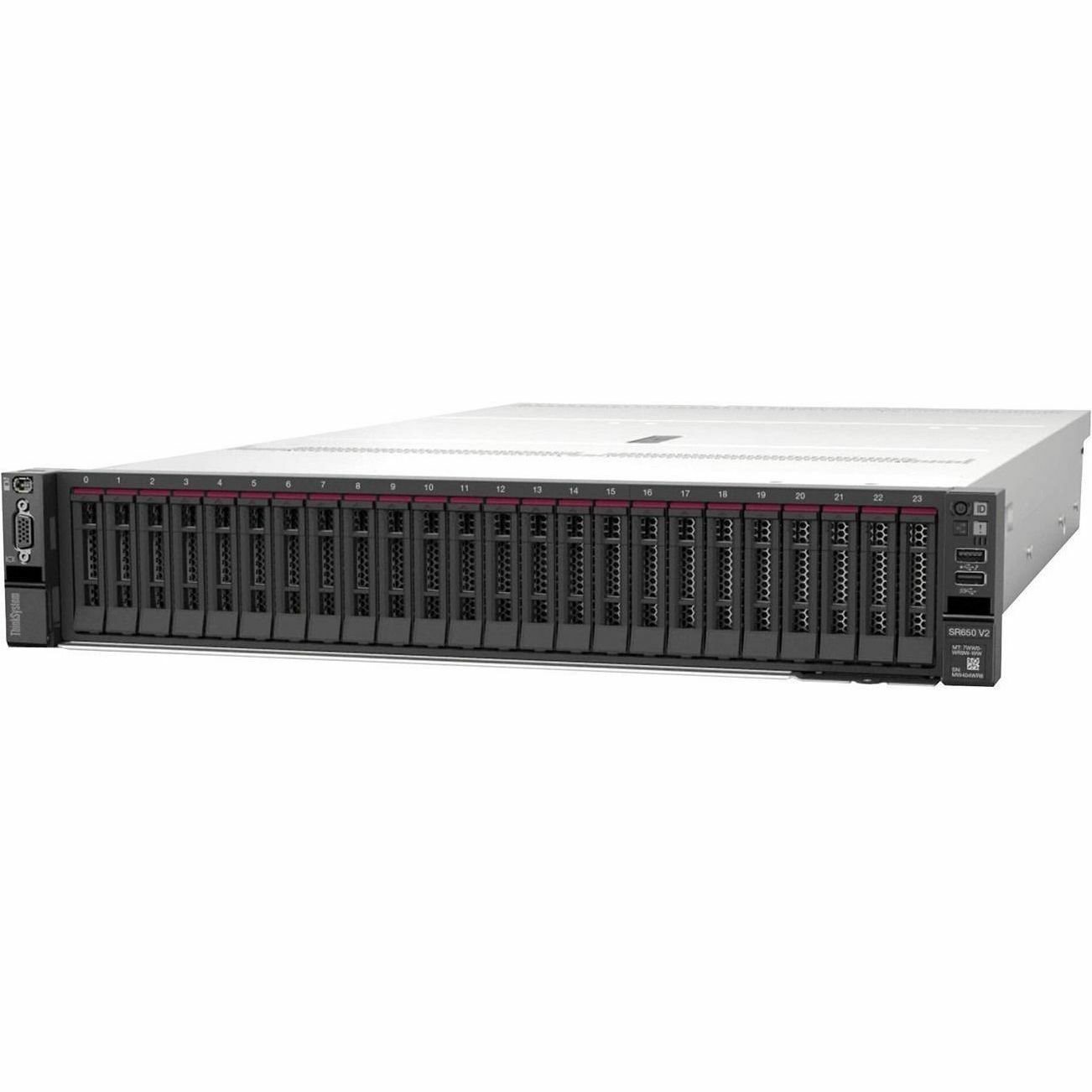 Lenovo ThinkSystem SR650 V2 7Z73A0AGEA 2U Rack Server - 1 Xeon Silver 4310 2.10 GHz - 32 GB RAM - Serial ATA, 12Gb/s SAS Controller