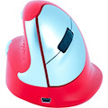 R-Go HE Sport ergonomic mouse, vertical mouse, prevents RSI, medium (hand length 165-185mm), left handed, wireless Bluetooth connection, red