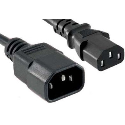 ENET C13 to C14 6ft Black Power Extension Cord / Cable 250V 18 AWG 10A NEMA IEC-320 C13 to IEC-320 C14 6'