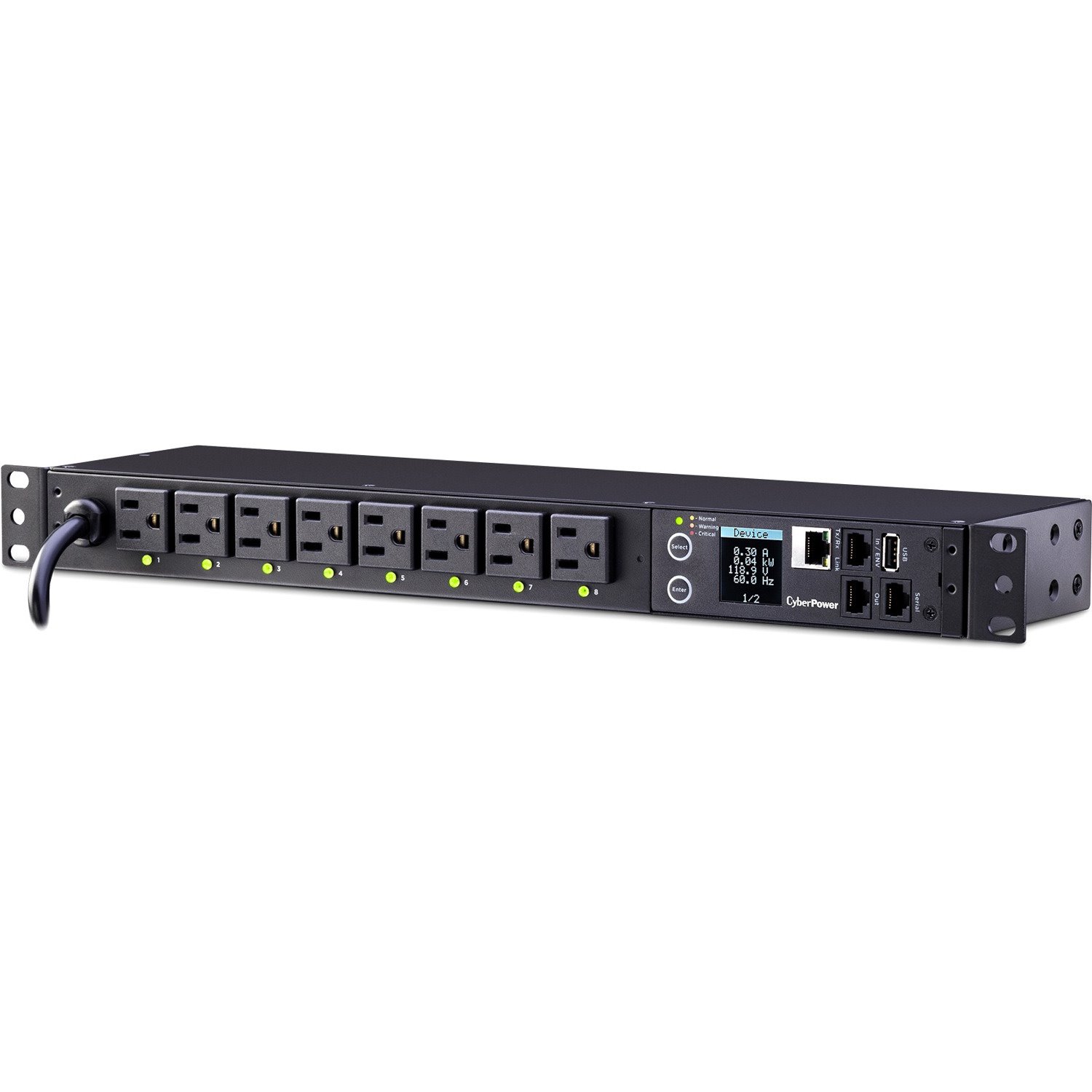 CyberPower PDU81001 100 - 120 VAC 15A Switched Metered-by-Outlet PDU