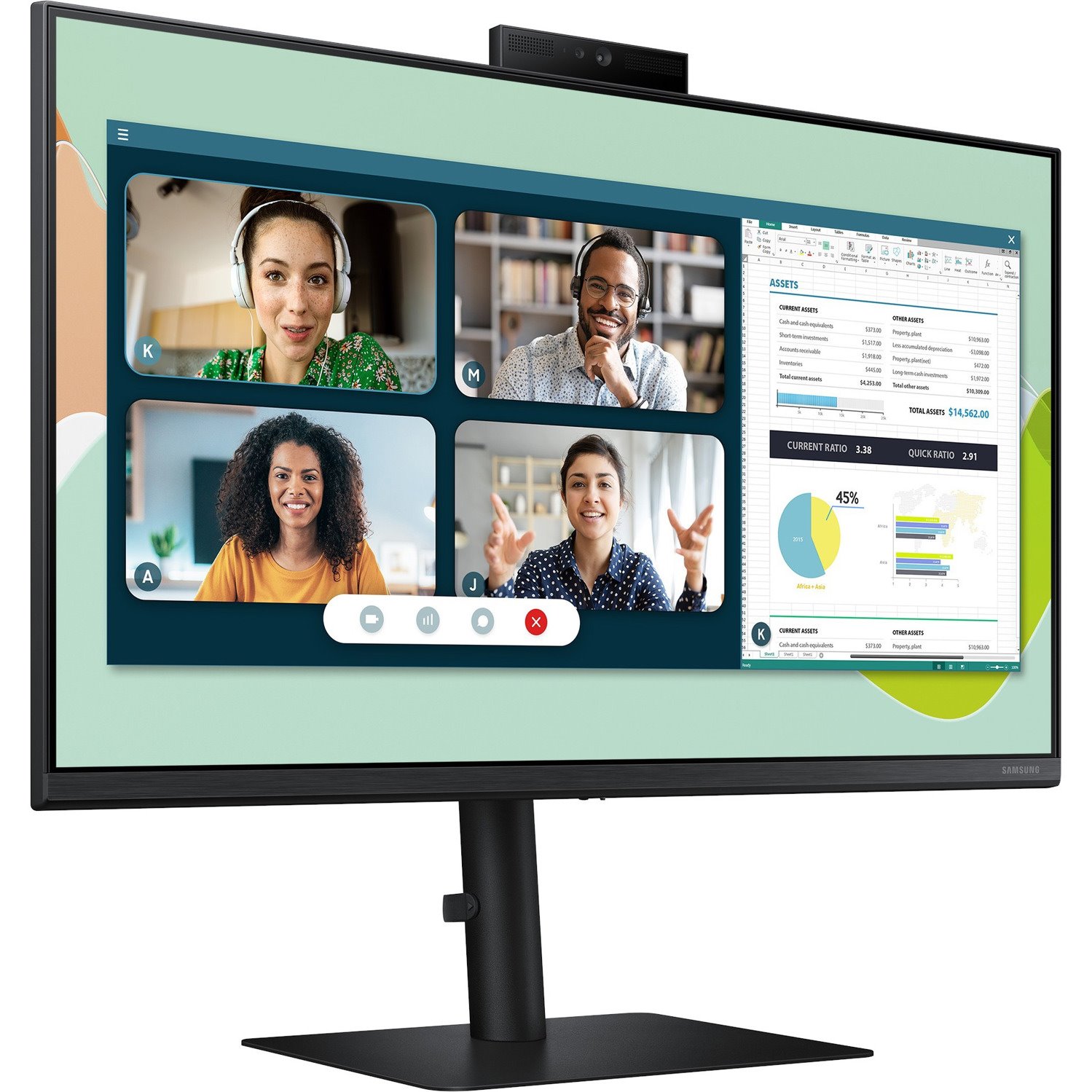 Samsung S24A400VEE 24" Class Webcam Full HD LCD Monitor - 16:9 - Black