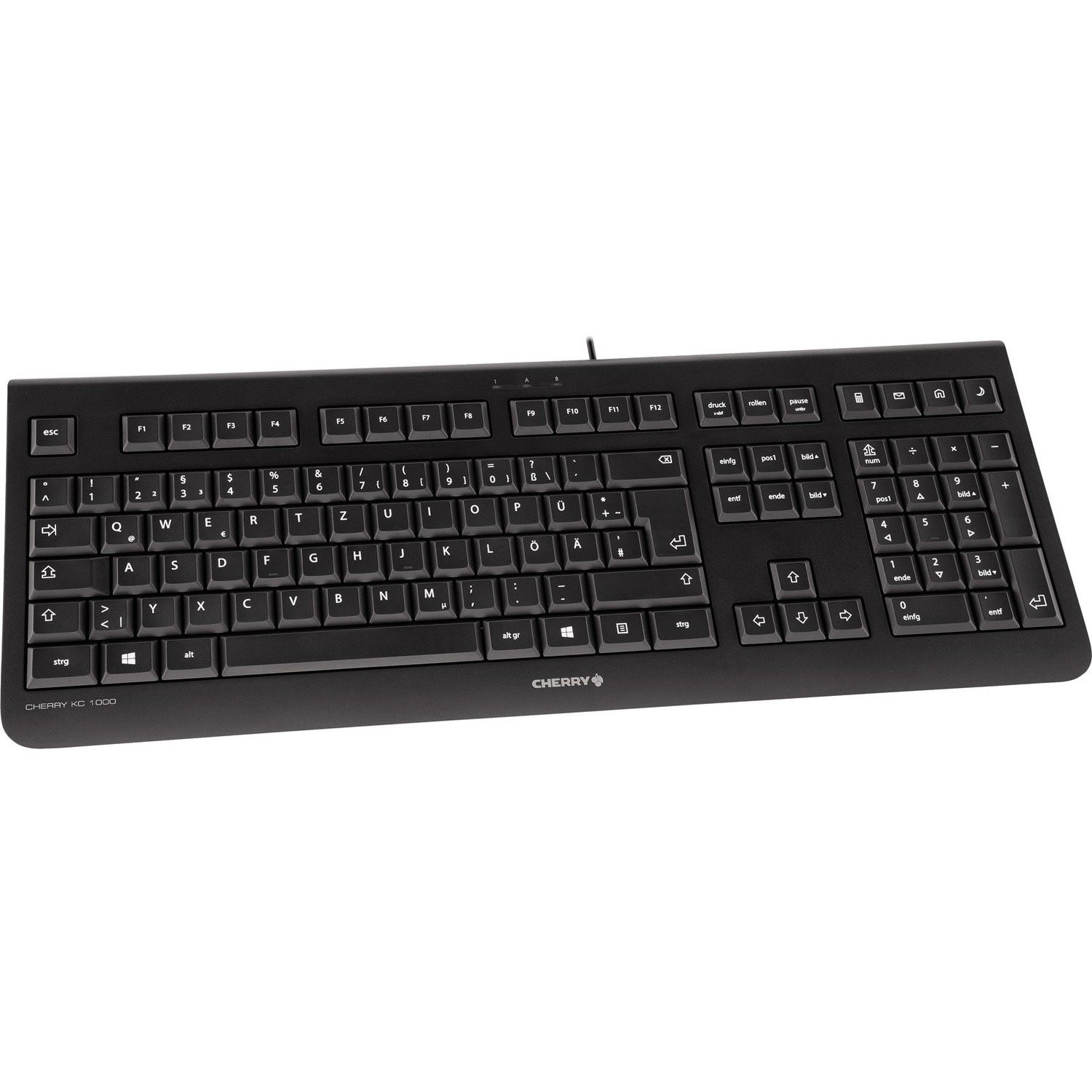 CHERRY KC 1000 Keyboard - Cable Connectivity - USB Interface - Finnish - Black