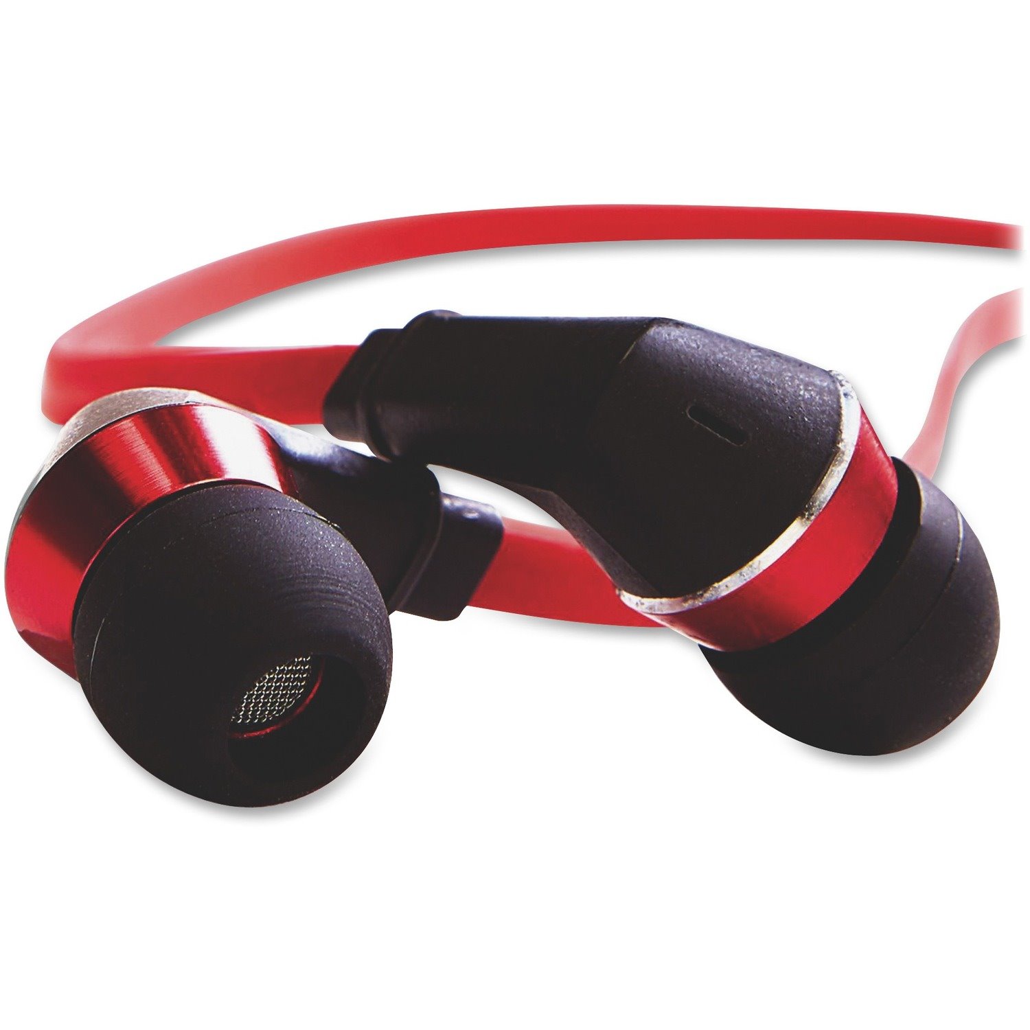 Tangle-Free Earphones - Red/Black