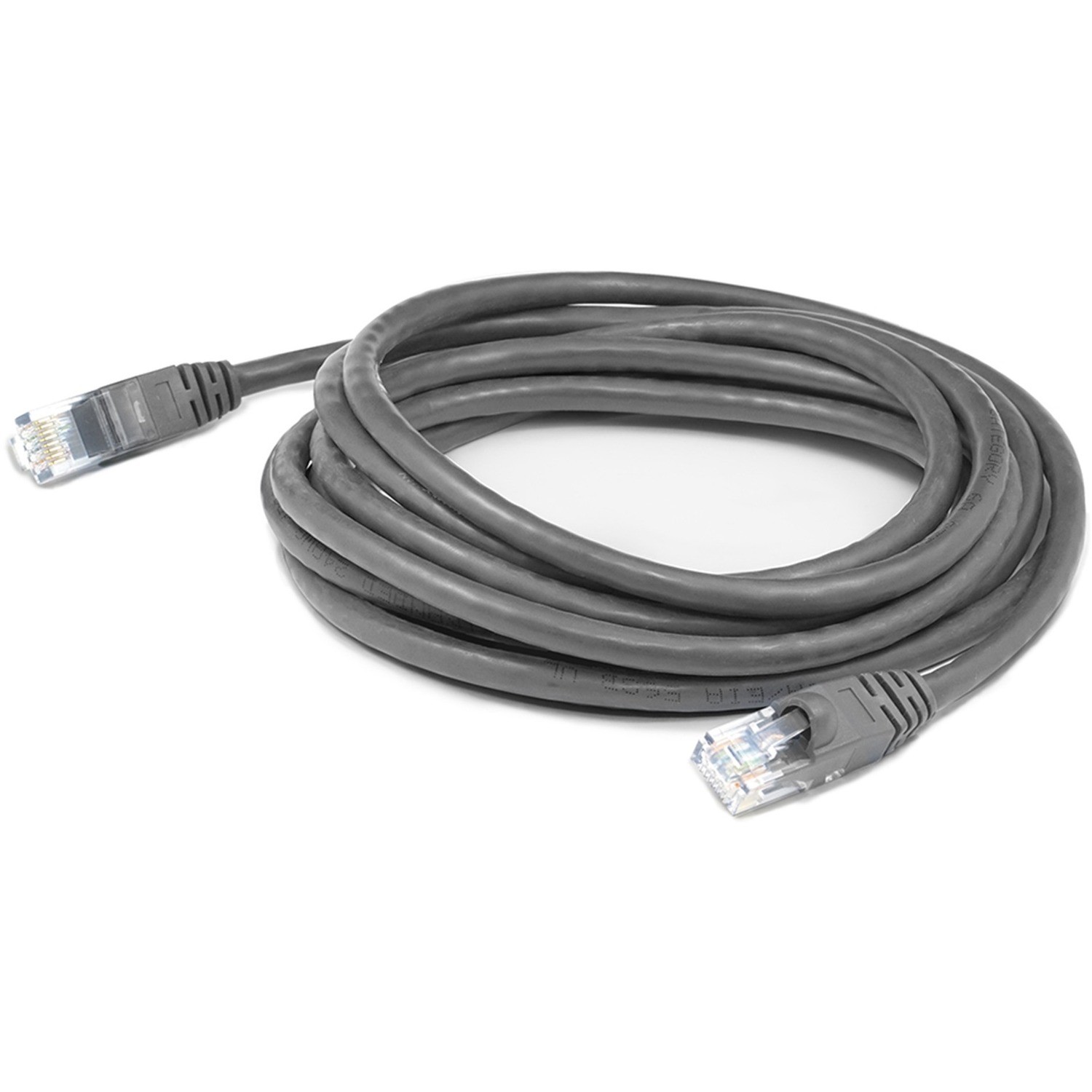 AddOn 15ft Gray CAT6A PVC Ethernet Cable Snagless Bubble Boot RJ-45 M/M CAT 6A