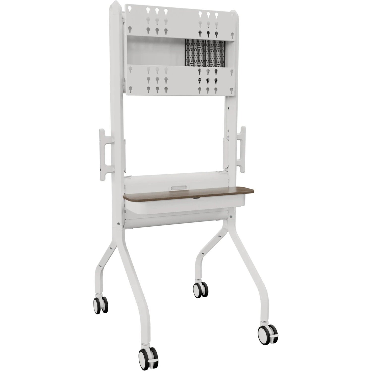 Chief Voyager Manual height Adjustable AV Mobile Cart - For 50-85 Inch Displays - Mobile TV Cart - White