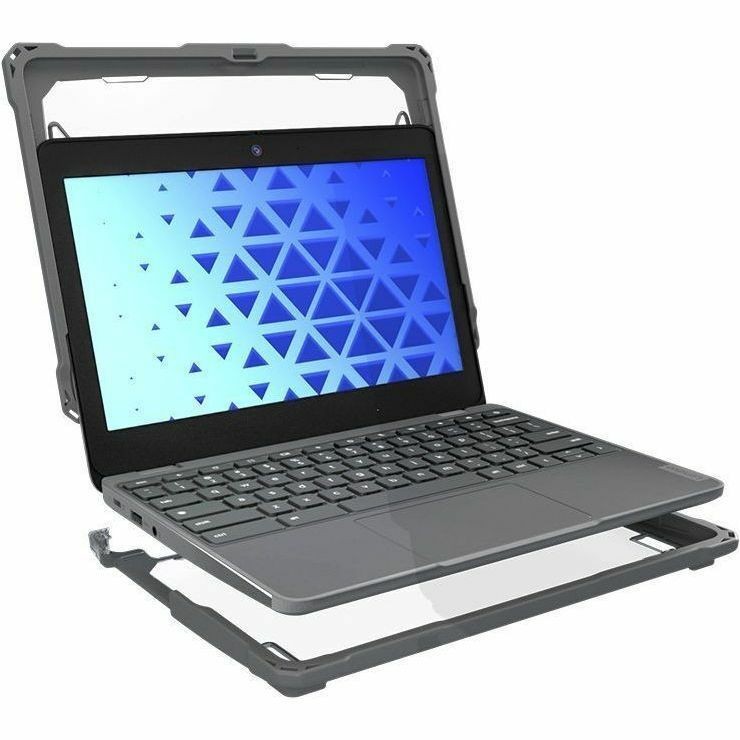 MAXCases Extreme Shell-F3 Slide Chromebook Case for Lenovo 500e G5 Chromebook (Gray/Clear)
