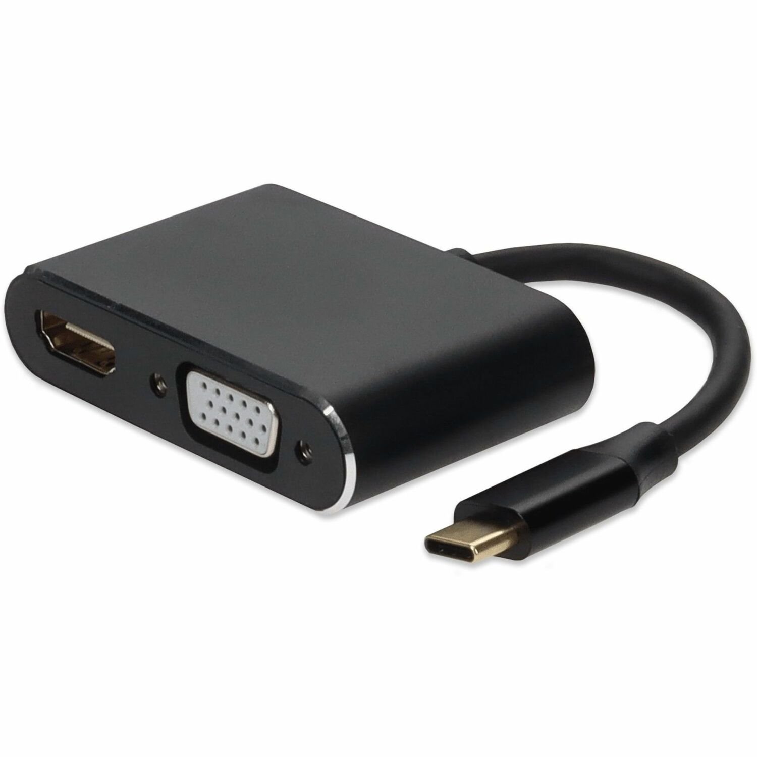 AddOn 8in USB-C Male to HDMI (4K), VGA Female Hub with Aluminum Housing