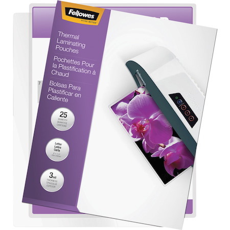 Fellowes Thermal Laminating Pouches - ImageLast™, Jam Free, Letter, 3 mil, 25 pack