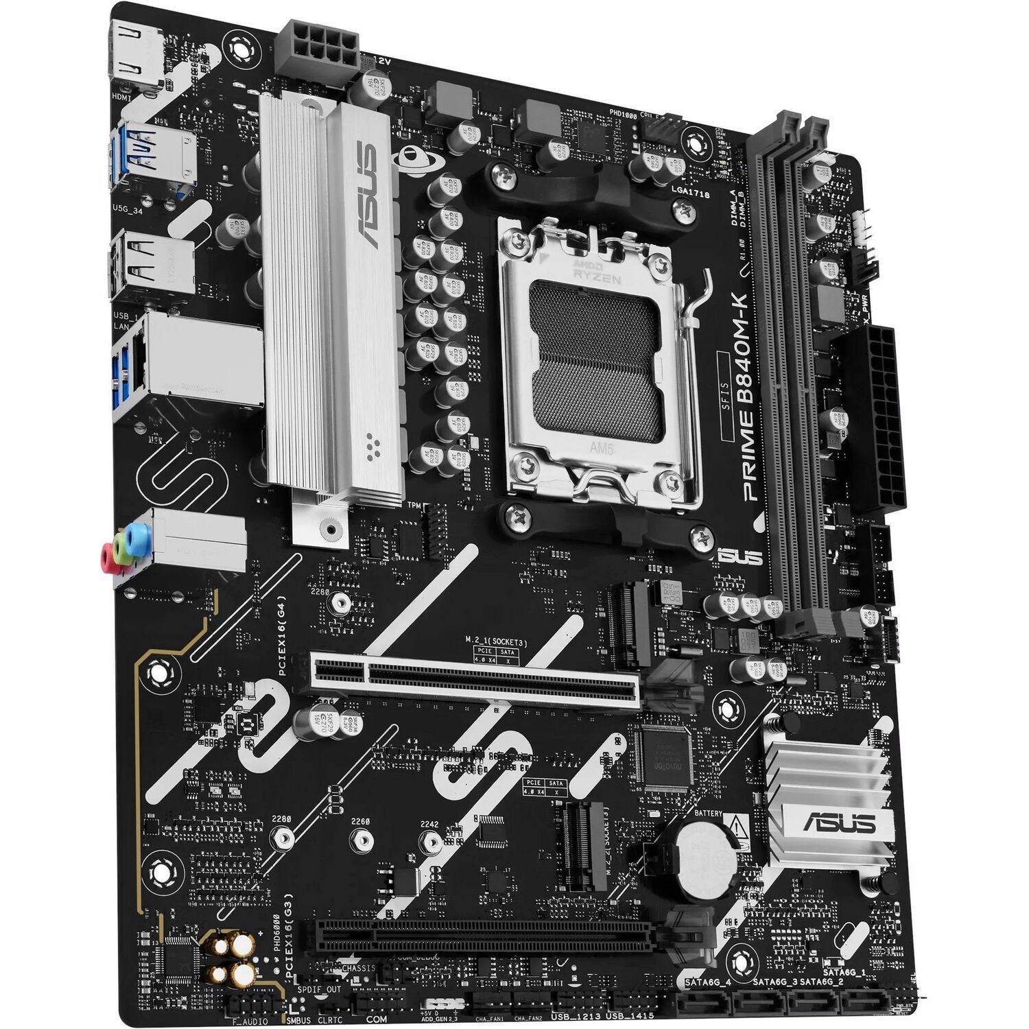 Asus Prime B840M-K Gaming-Desktop-Motherboard - AMD B840 Chipsatz - Buchse AM5 - Micro ATX