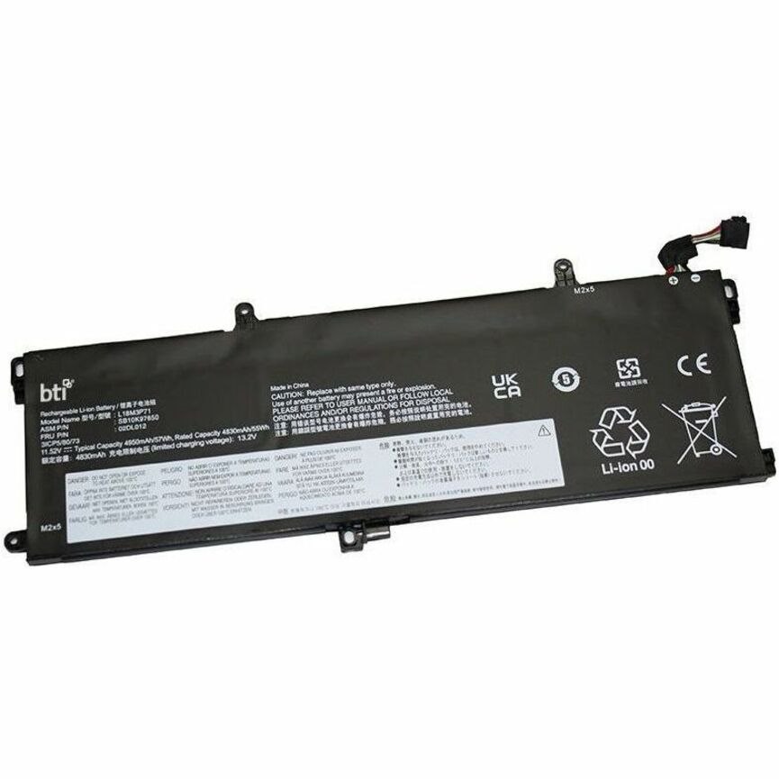 BTI 02DL011-BTI 3-CELL 11.52V LI-ION BATTERY FOR LENOVO THINKPAD P15S GEN 1, P15S GEN 1 20T4, P15S GEN 1 20T5, P15S GEN 2, P15S GEN 2 20W6