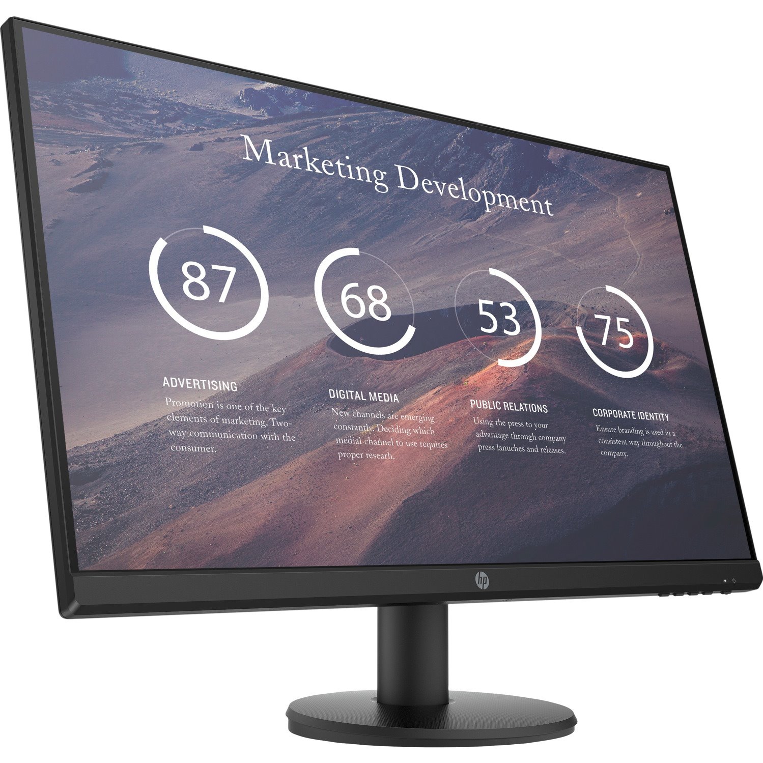 HP P27v G4 27" Class Full HD LCD Monitor - 16:9 - Black