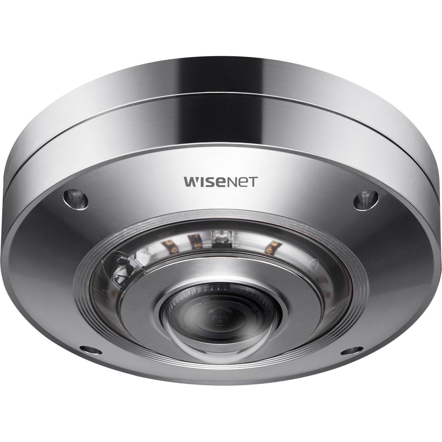 Wisenet XNF-9010RS 12 Megapixel Network Camera - Color - Fisheye - Silver - TAA Compliant