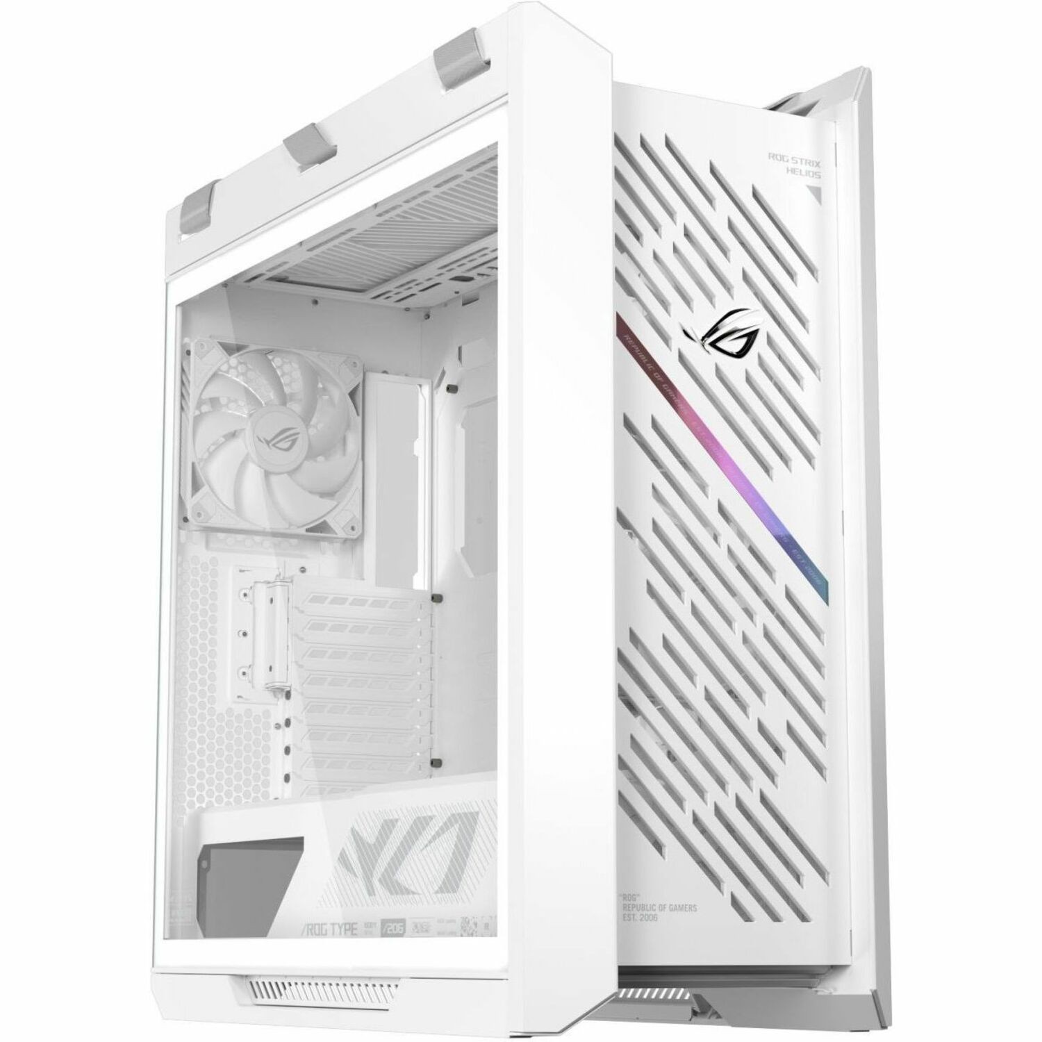 Asus ROG Strix Helios II White Edition Gaming Computer Case - EATX, ATX Motherboard Supported - Mid-tower - Tempered Glass, Aluminium, Brushed Aluminium - White