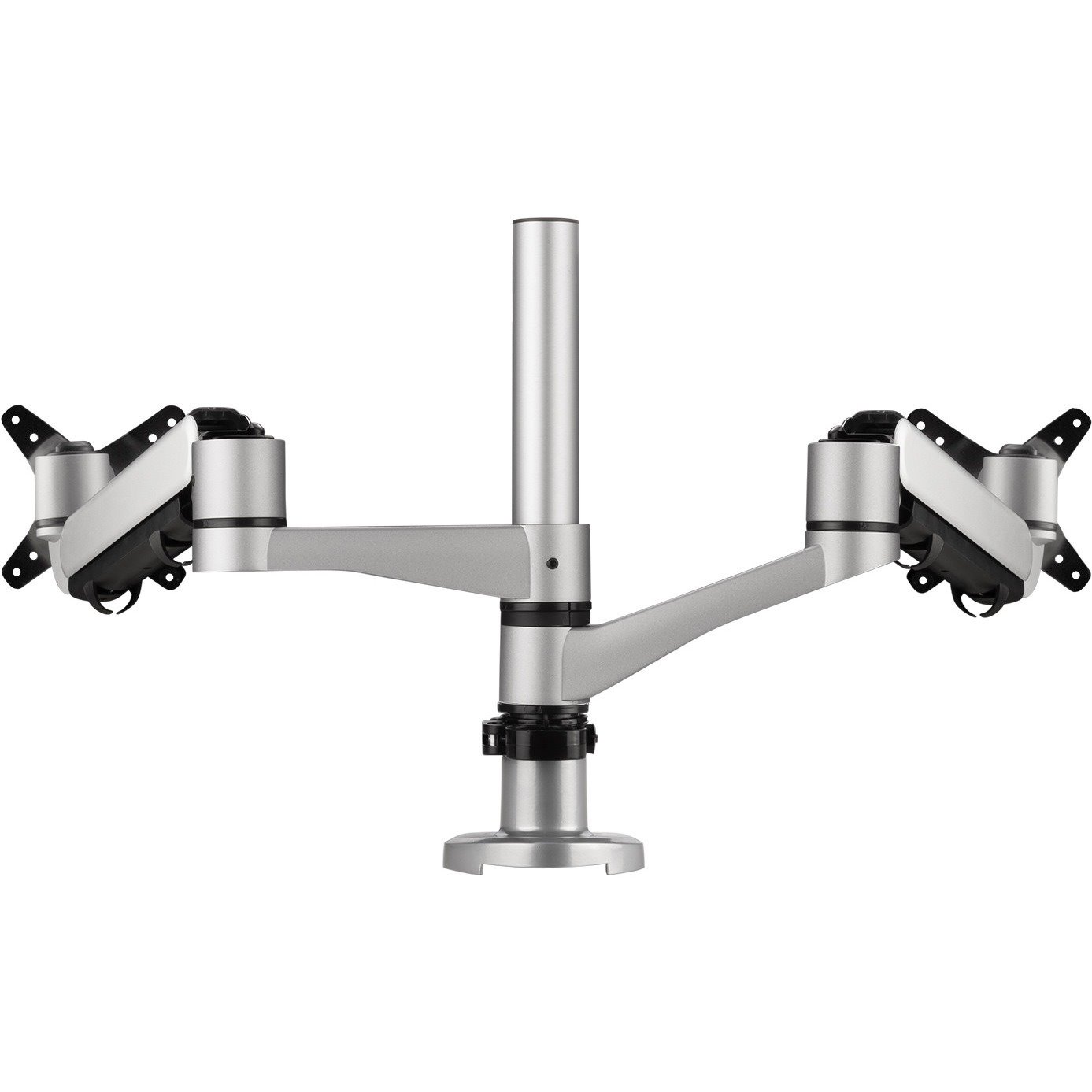 ViewSonic LCD-DMA-002 Spring-Loaded Monitor Desk Mounting Arm for 2 Monitors up to 27 Inches Each, VESA Compatible, Full Ergonomic Adjustability, 2-in-1 Mounting Base, and Built-In Cable Management