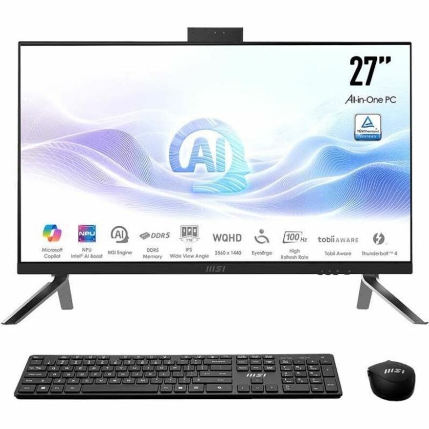 MSI Modern AM273Q AI MODERN AM273Q AI 1UM-038US All-in-One Computer - Intel Core Ultra 7 155H - 32 GB - 1 TB SSD - 27" WQHD - Desktop - Black