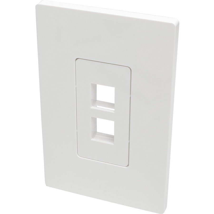 Tripp Lite by Eaton 2-Port Keystone Single-Gang Faceplate, White, TAA