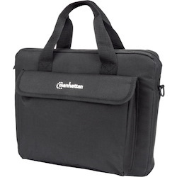 Manhattan London Laptop Bag 12.5" , Top Loader, Black, LOW COST, Accessories Pocket, Shoulder Strap (removable), Notebook Case, Three Year Warranty