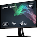 ViewSonic VP3256-4K 32 Inch 4K UHD IPS Ergonomic Monitor with Ultra-Thin Bezels, Color Accuracy, Pantone Validated, 60W USB C