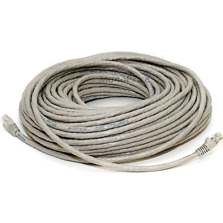 Monoprice 100FT 24AWG Cat6 500MHz Crossover Bare Copper Ethernet Network Cable - Gray