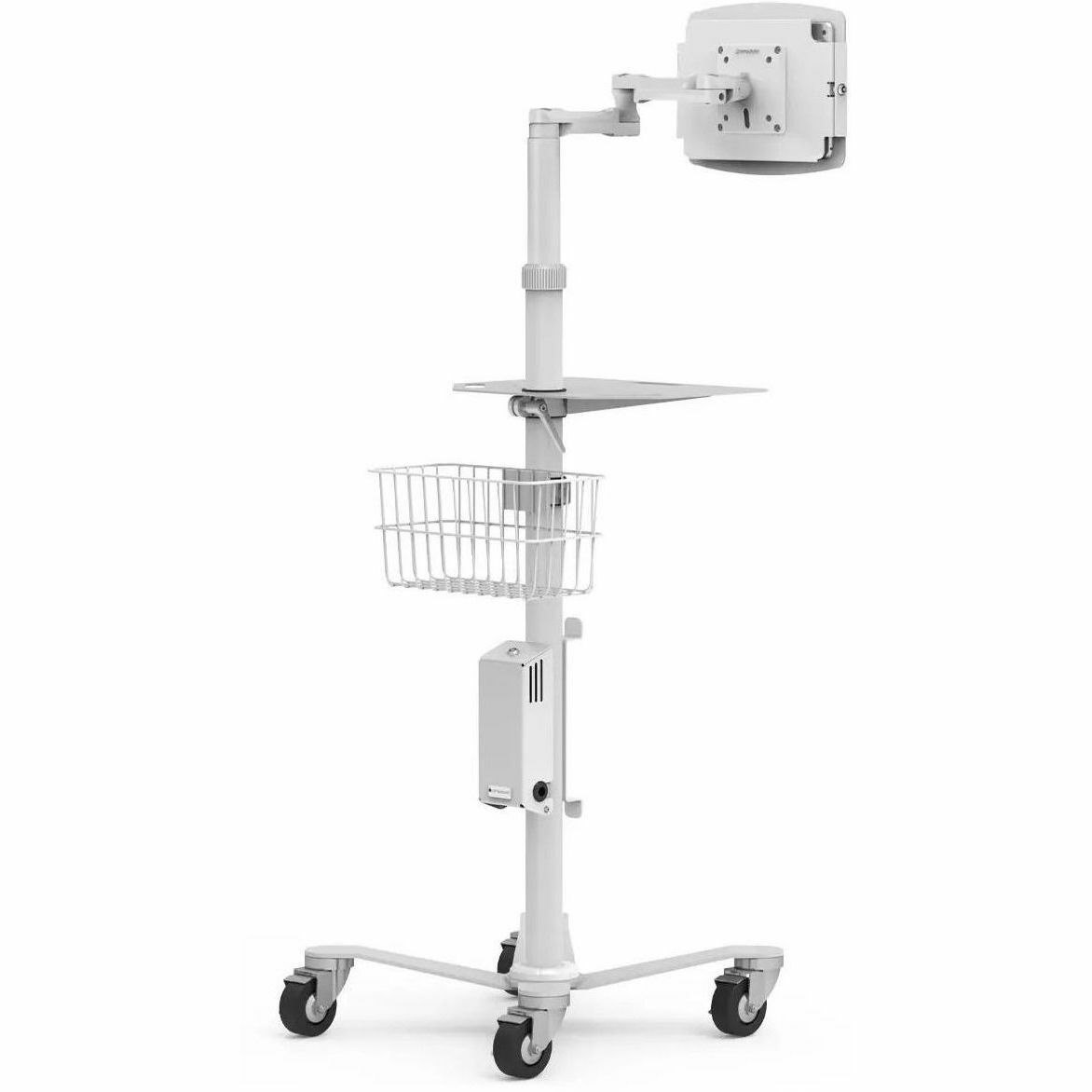 Compulocks Ipad 10.2 Space Enclosure Medical Rolling Cart Extended White