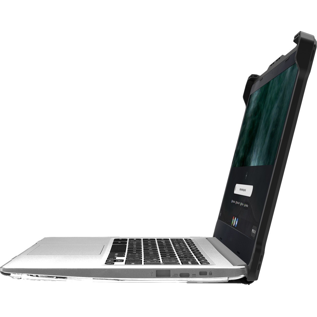 MAXCases Extreme Shell-L Rugged Case for Asus Chromebook - Textured - Clear, Black