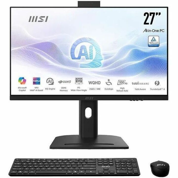 MSI Modern AM273QP AI 1UM Modern AM273QP AI 1UMG-067US All-in-One Computer - Intel Core Ultra 7 Series 1 155H - 16 GB - 1 TB PCI Express NVMe SSD - 27" WQHD - Desktop - Black