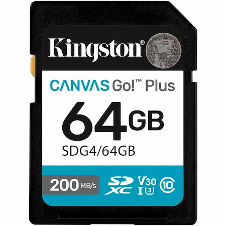 Kingston Canvas Go! Plus 64 GB Class 10/UHS-I (U3) V30 SDXC - 1