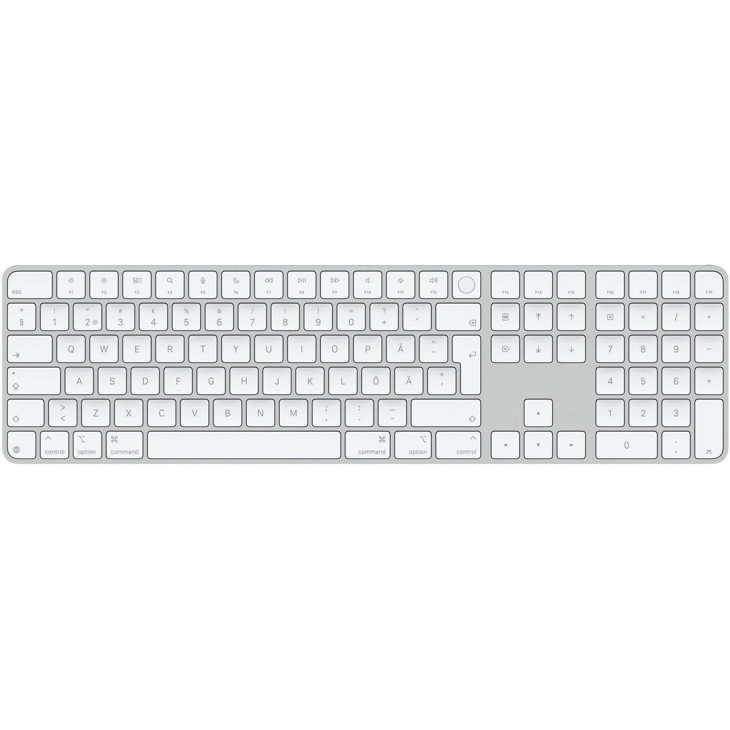 Apple Magic Keyboard - Wired/Wireless Connectivity - USB Type C Interface - Swedish - QWERTY Layout