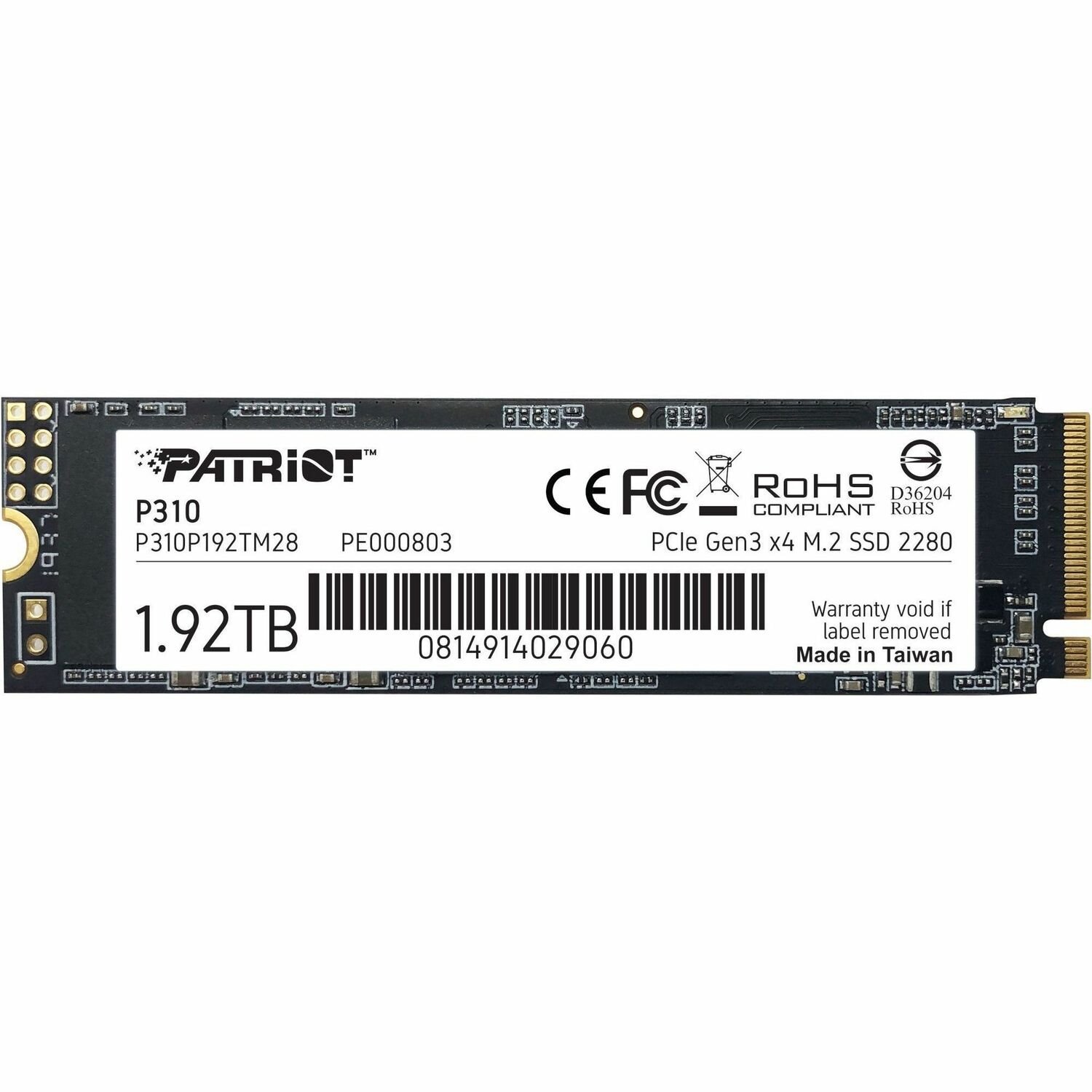 Patriot Memory P310 1.92 TB Solid State Drive - M.2 2280 Internal - PCI Express NVMe (PCI Express NVMe 3.0 x4)