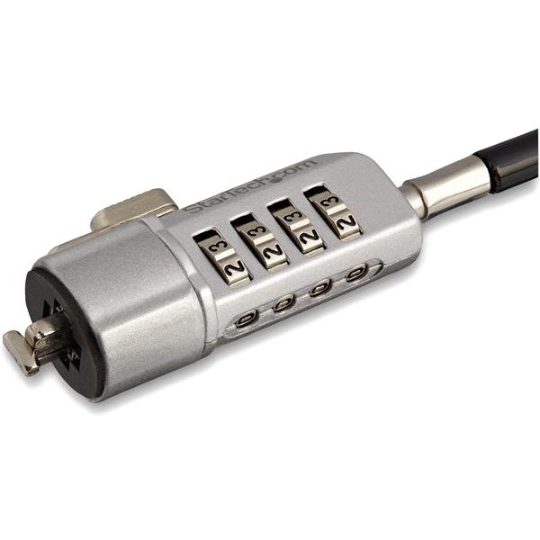 StarTech.com Laptop Combination Lock - Security Lock - Computer Lock - 4-Digit Combination - Resettable - 6 Ft Vinyl-Coated Steel Cable (6 mm Diameter)