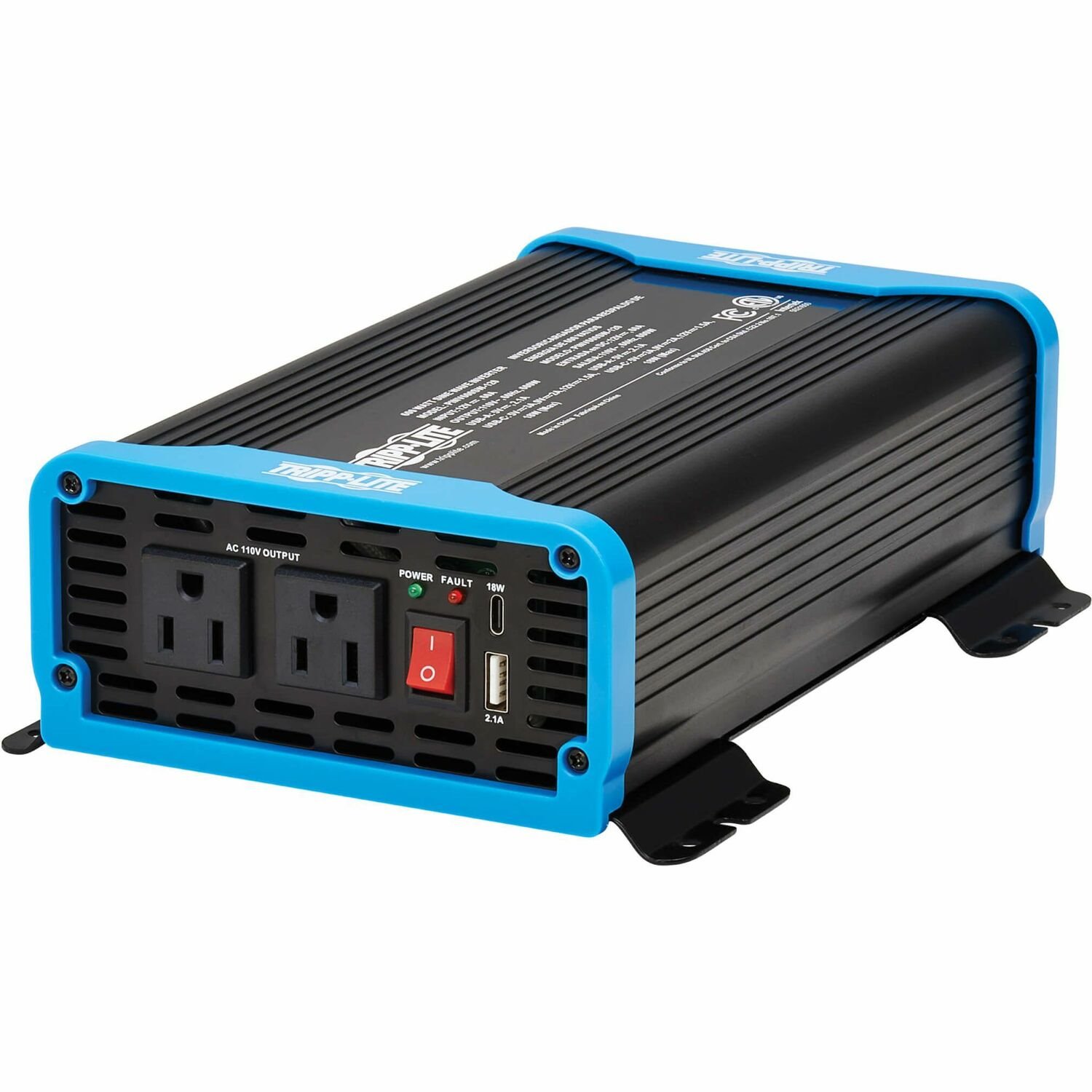 Eaton Tripp Lite Series 600W Light-Duty Compact Power Inverter - 2x 5-15R, USB Charging, Pure Sine Wave