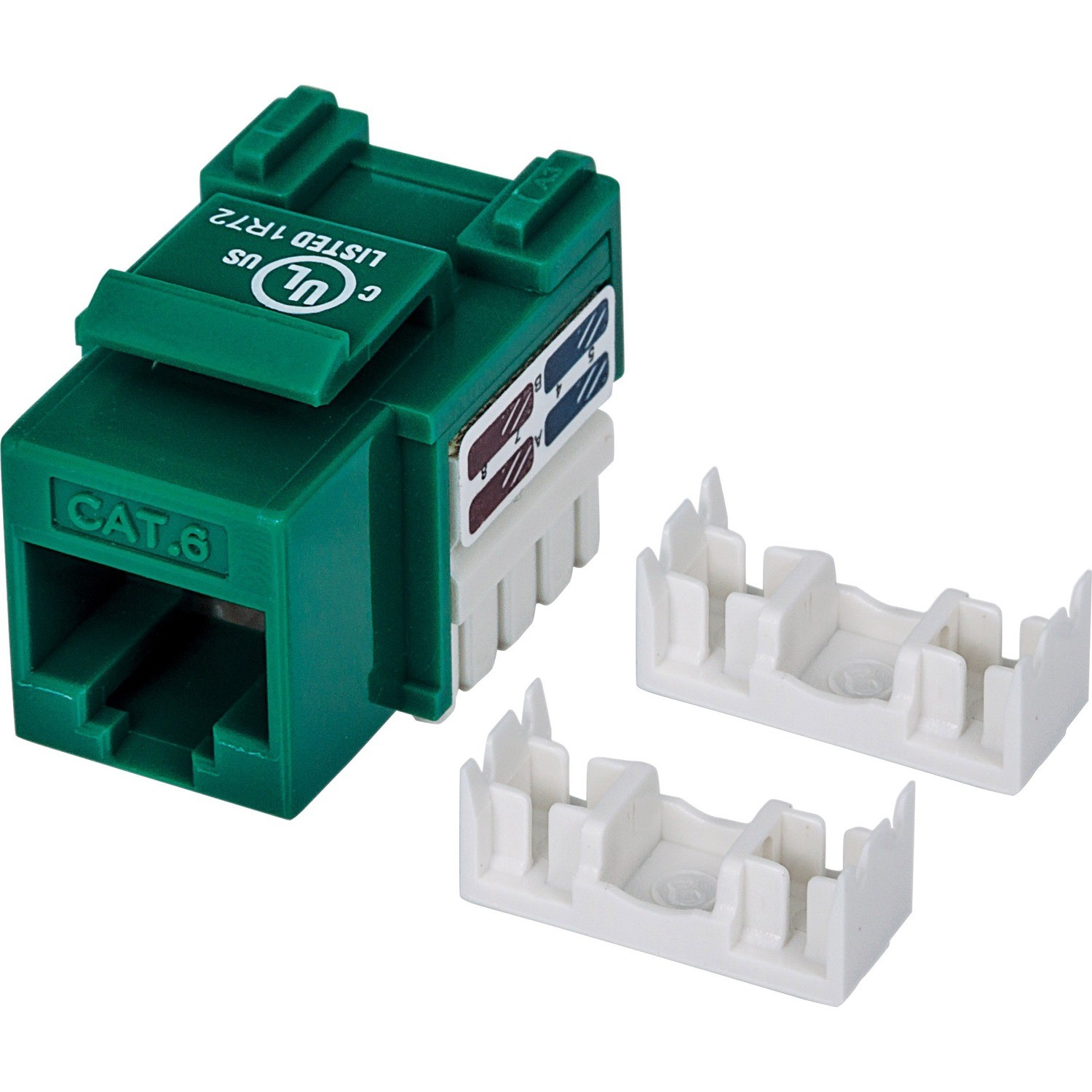 Intellinet Network Solutions Cat6 Keystone Jack, UTP, Punch-Down, Green