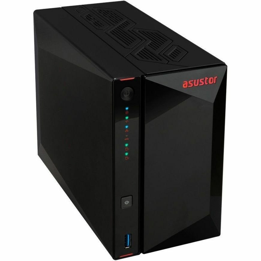 Asustor AS5402T, 2 Bay NAS, Intel Quad-Core 2.0GHz CPU, 4X M.2 NVMe SSD Slots, 2x2.5GbE Ports, 4GB DDR4 RAM, for Gaming and Live Stream, Network Attached Storage(Diskless)