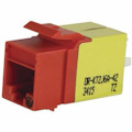 Ortronics Category 6a Keystone Jack, Lacing Cap Termination, Red