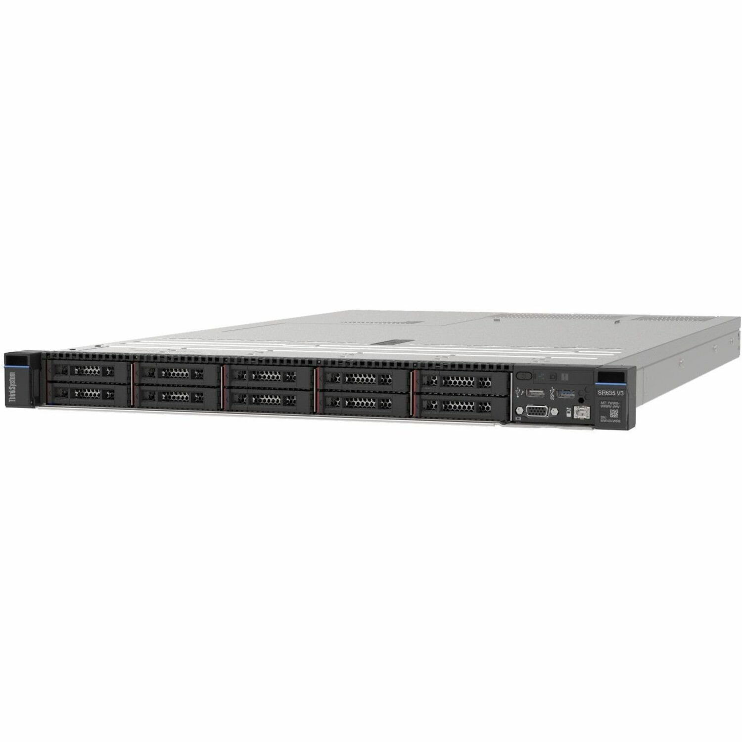 Lenovo ThinkSystem SR635 V3 7D9GA00XAU 1U Rack Server - 1 x AMD EPYC 9124 3 GHz - 32 GB RAM - 12Gb/s SAS Controller