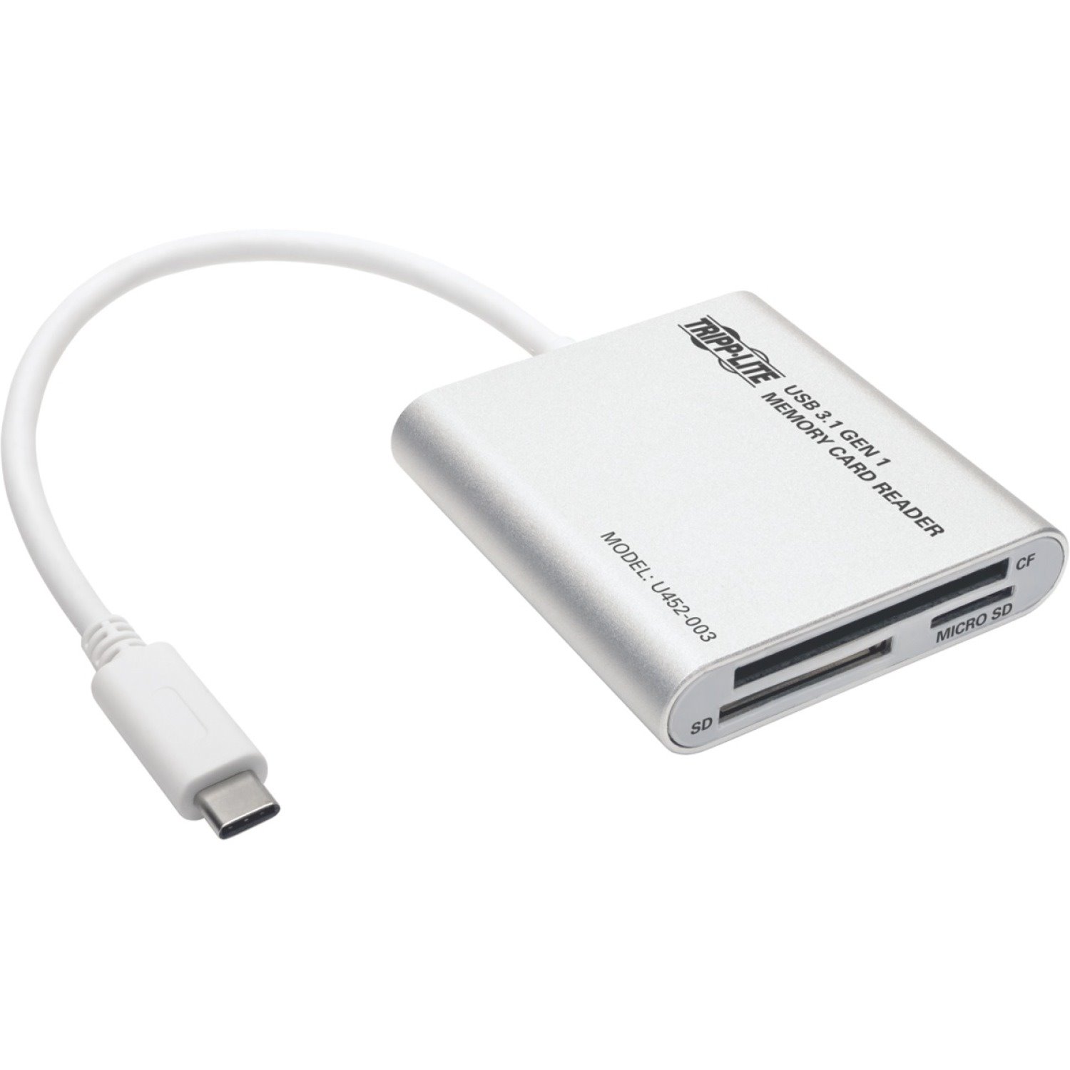 Eaton Tripp Lite Series USB 3.1 Gen 1 USB-C Multi-Drive Smart-Card Flash-Memory Media Reader/Writer, Thunderbolt&trade; 3 Compatible