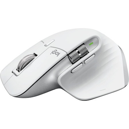 Logitech MX MASTER 3S Mouse - Bluetooth/Radio Frequency - USB Type C - Darkfield - 7 Button(s) - Pale Gray